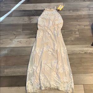 White & light yellow dress